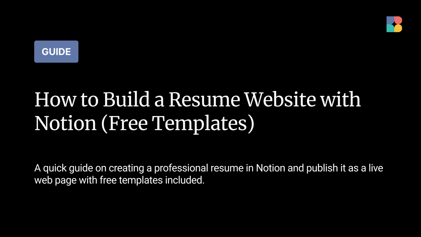 How to Build a Resume Website with Notion (Free Templates)