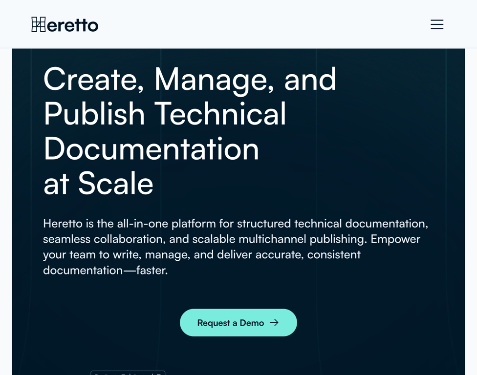 Heretto DITA XML documentation management system