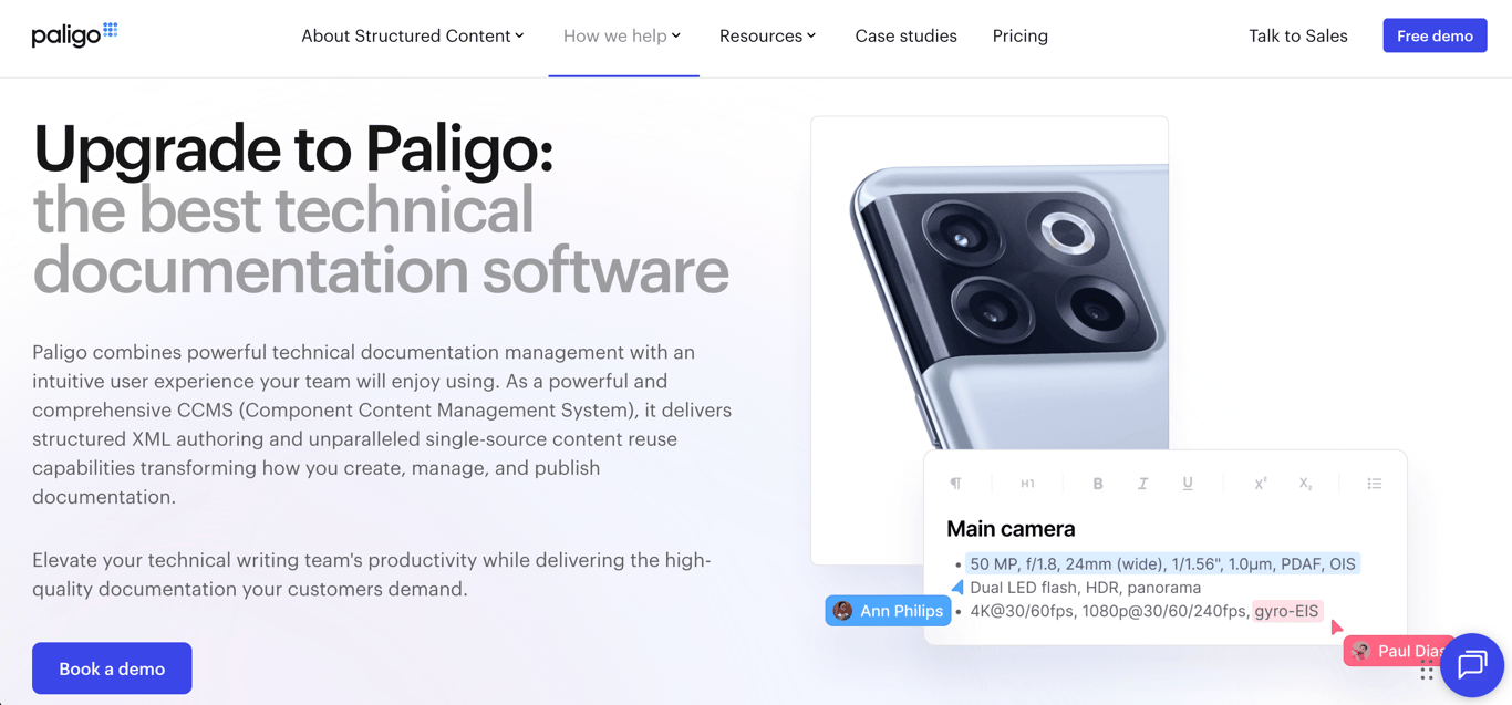 Paligo cloud CCMS structured content