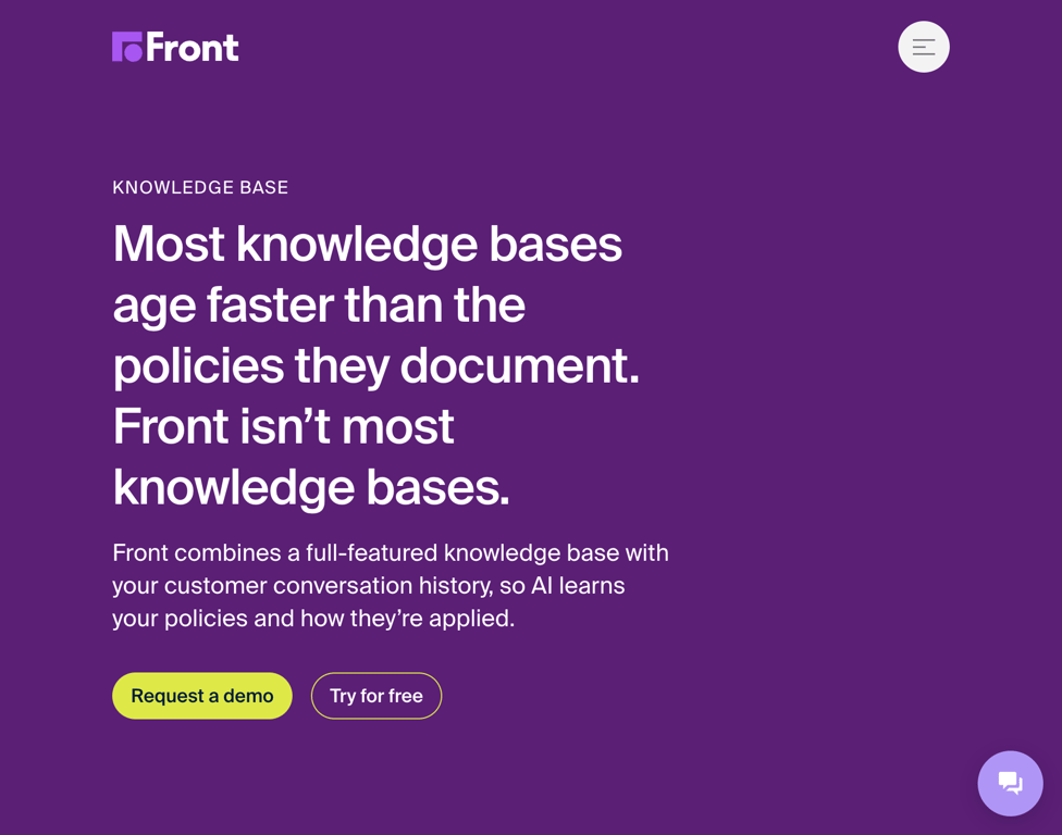 Front Knowledge base