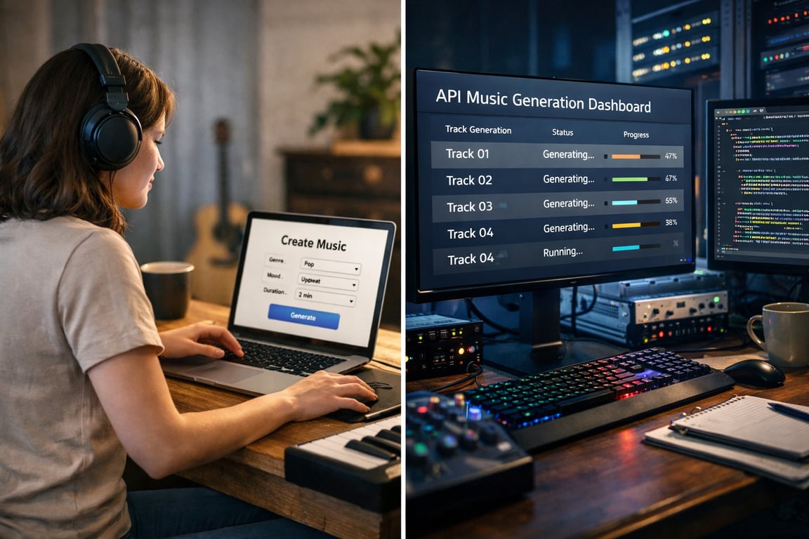 AI music workflow comparison creator interface vs production dashboard