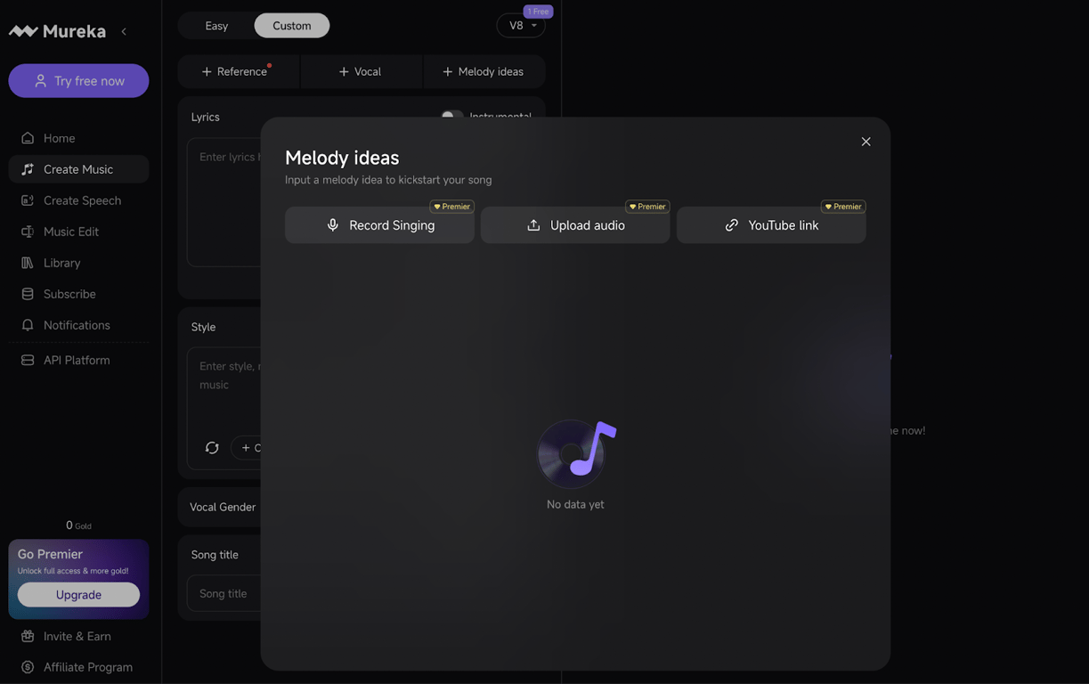 Mureka Music and Speech Generation Interface