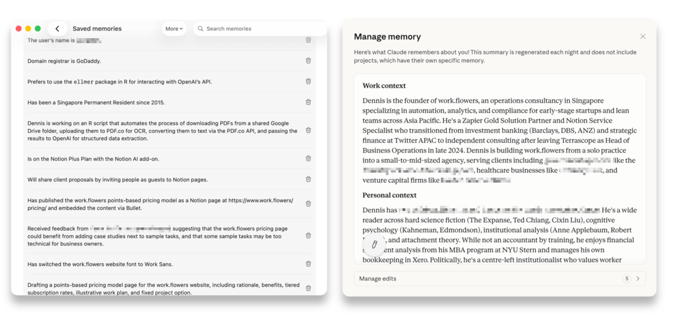 ChatGPT shows you random facts it remembers about you; Claude shows you meaningful context