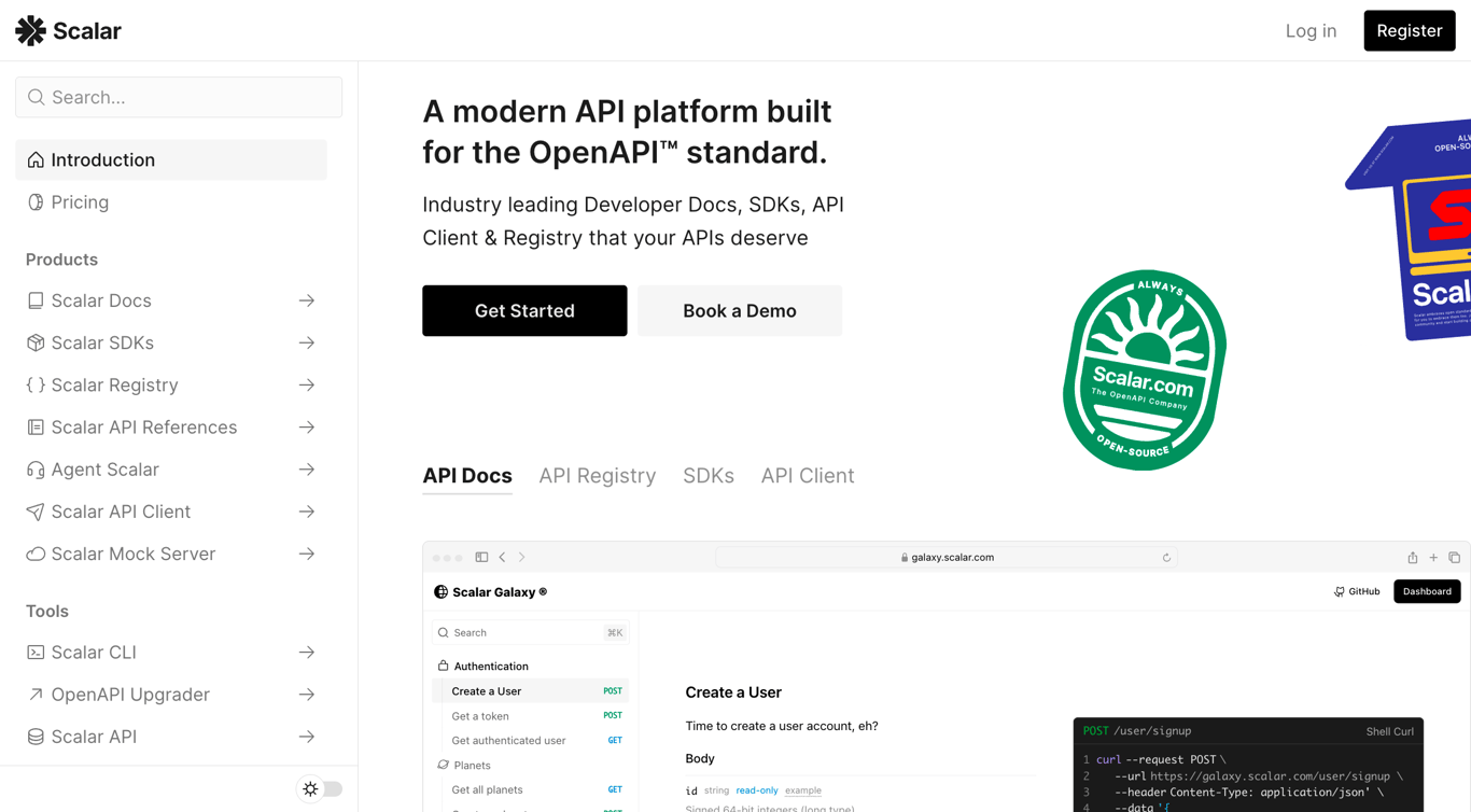 Scalar interactive API documentation