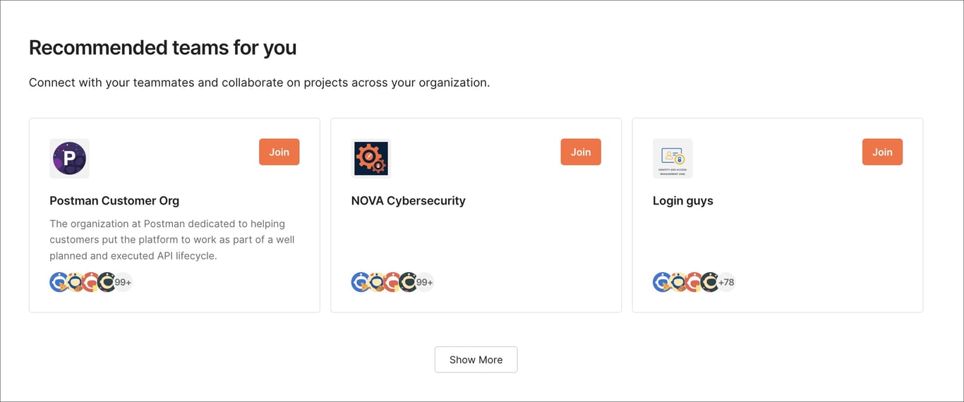 Postman team workflow interface
