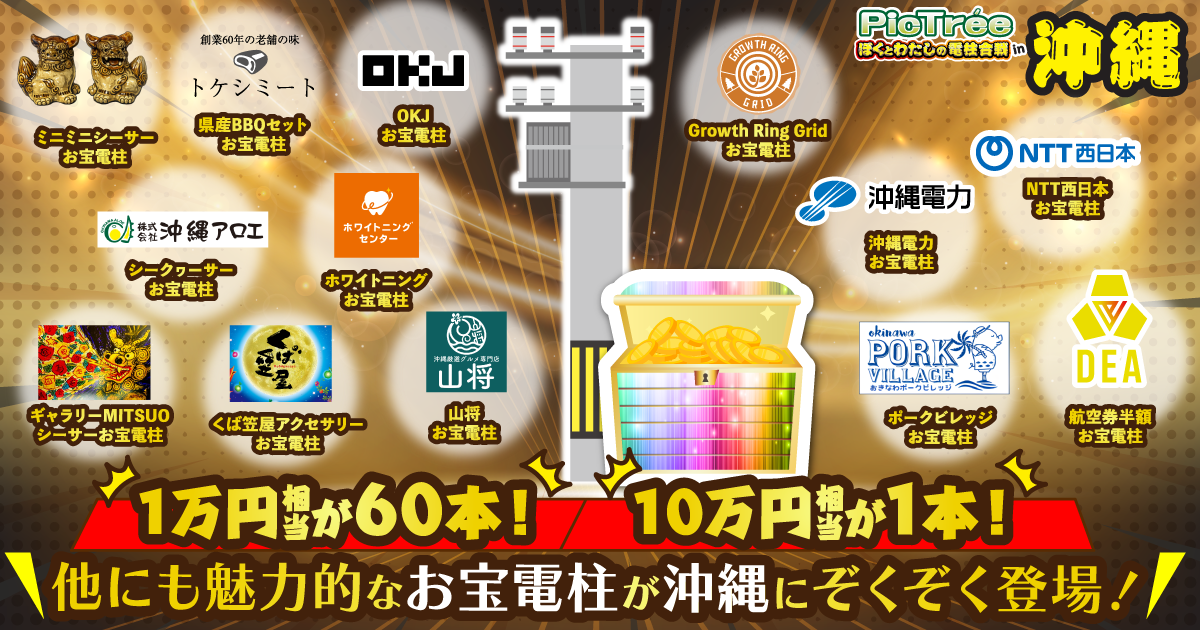 “Grid Grab: Capture the Current in Okinawa” Attractive Treasure Poles Appear - DEP Worth ¥10,000 ×60 and ¥100,000 ×1, and More!
