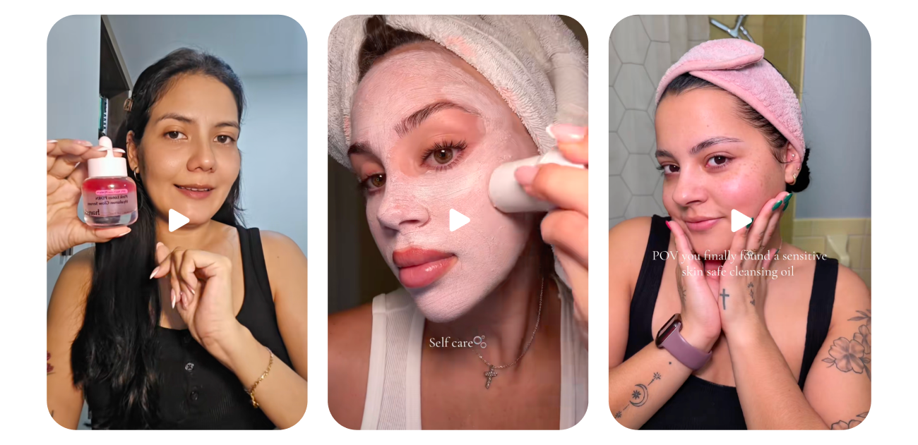 실제 화해 글로벌 시딩 집행 사례 (왼쪽부터 한스킨, 스킨1004, 오버랩스 집행 건)