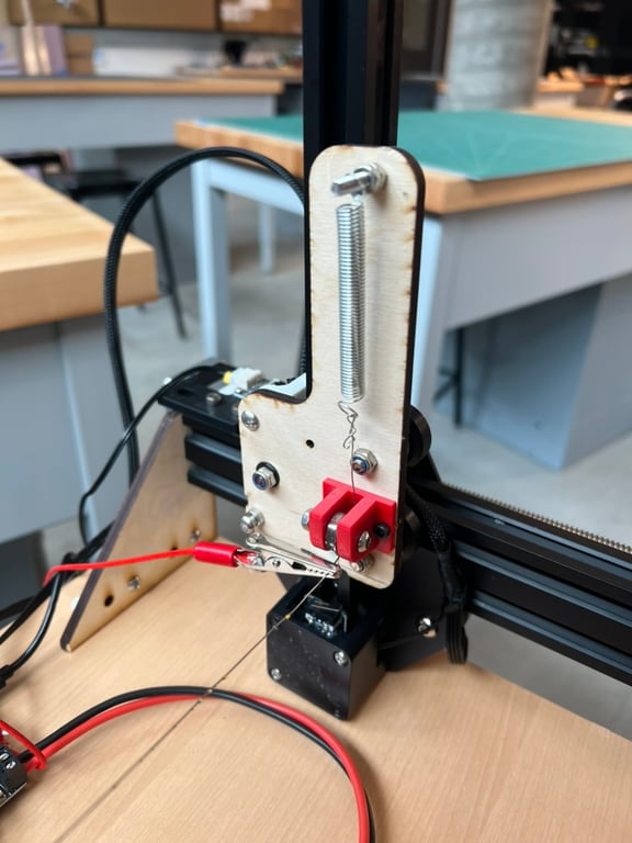 Tensioner provides ~1in of extension each side