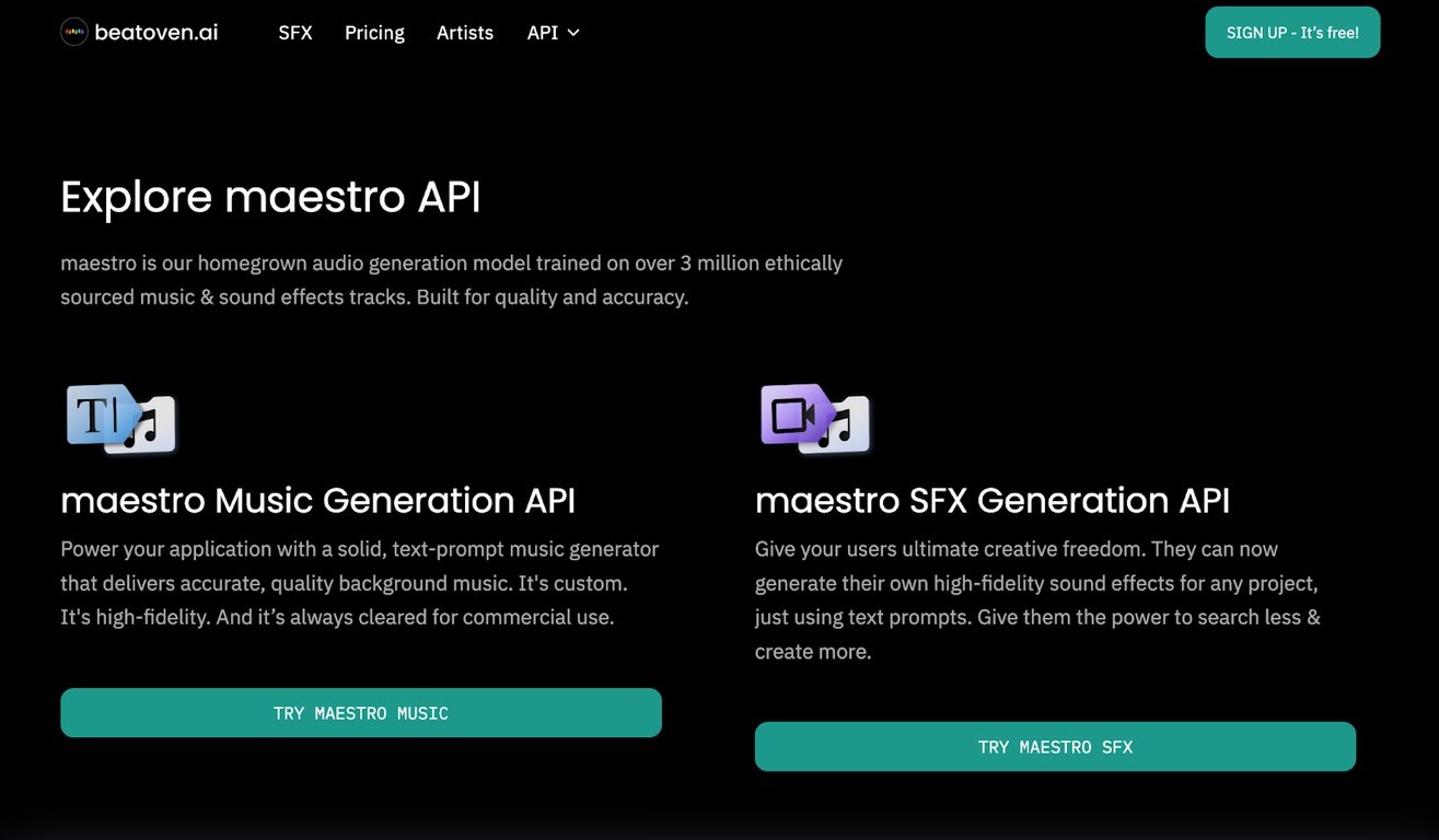 Beatoven developer API overview