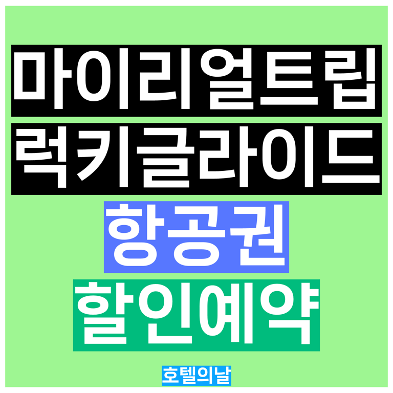 럭키글라이드 항공권 예약 방법 할인 후기