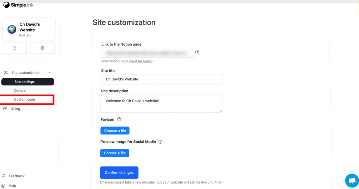 Simple.ink customization and design options