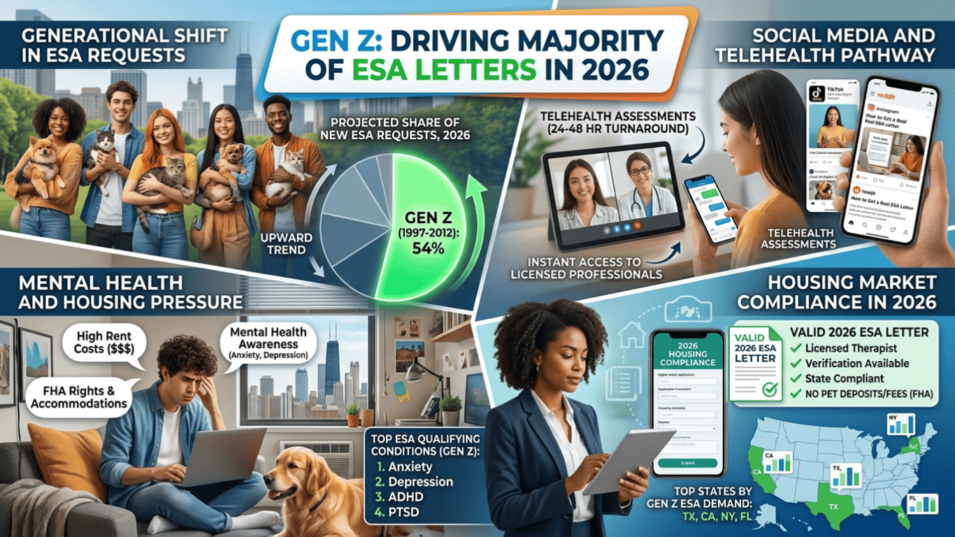 Gen Z Drives Majority of ESA Letters in 2026, Housing Demand Rises