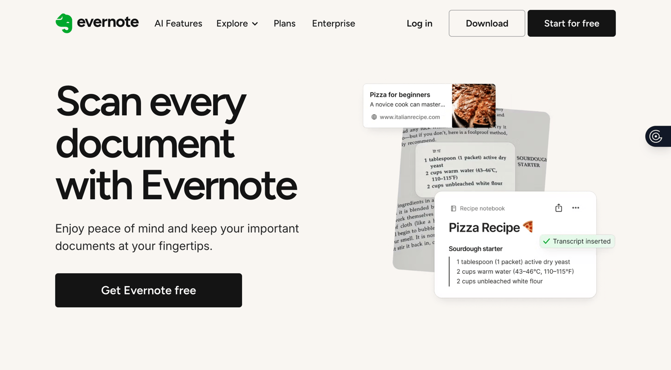 Evernote note organization