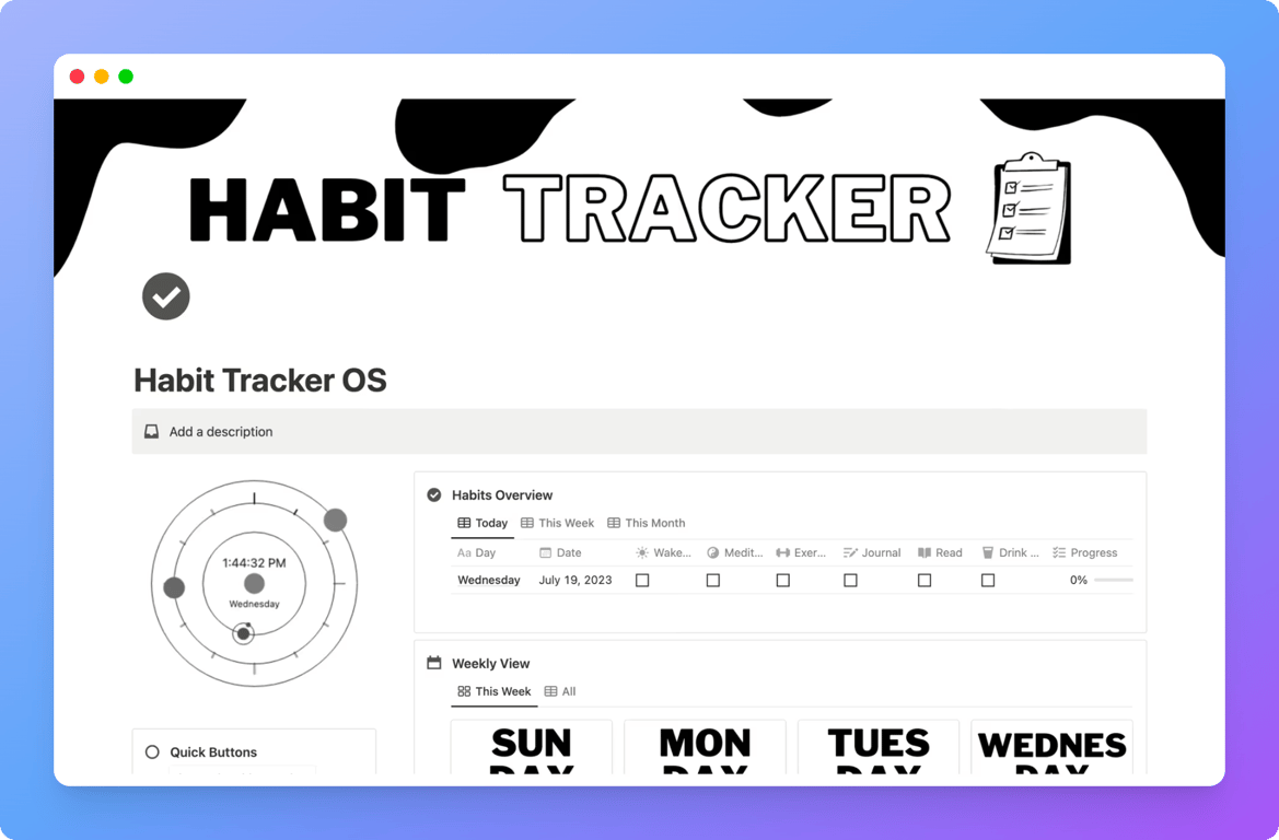 Habit Tracker OS by Sourabh Shen