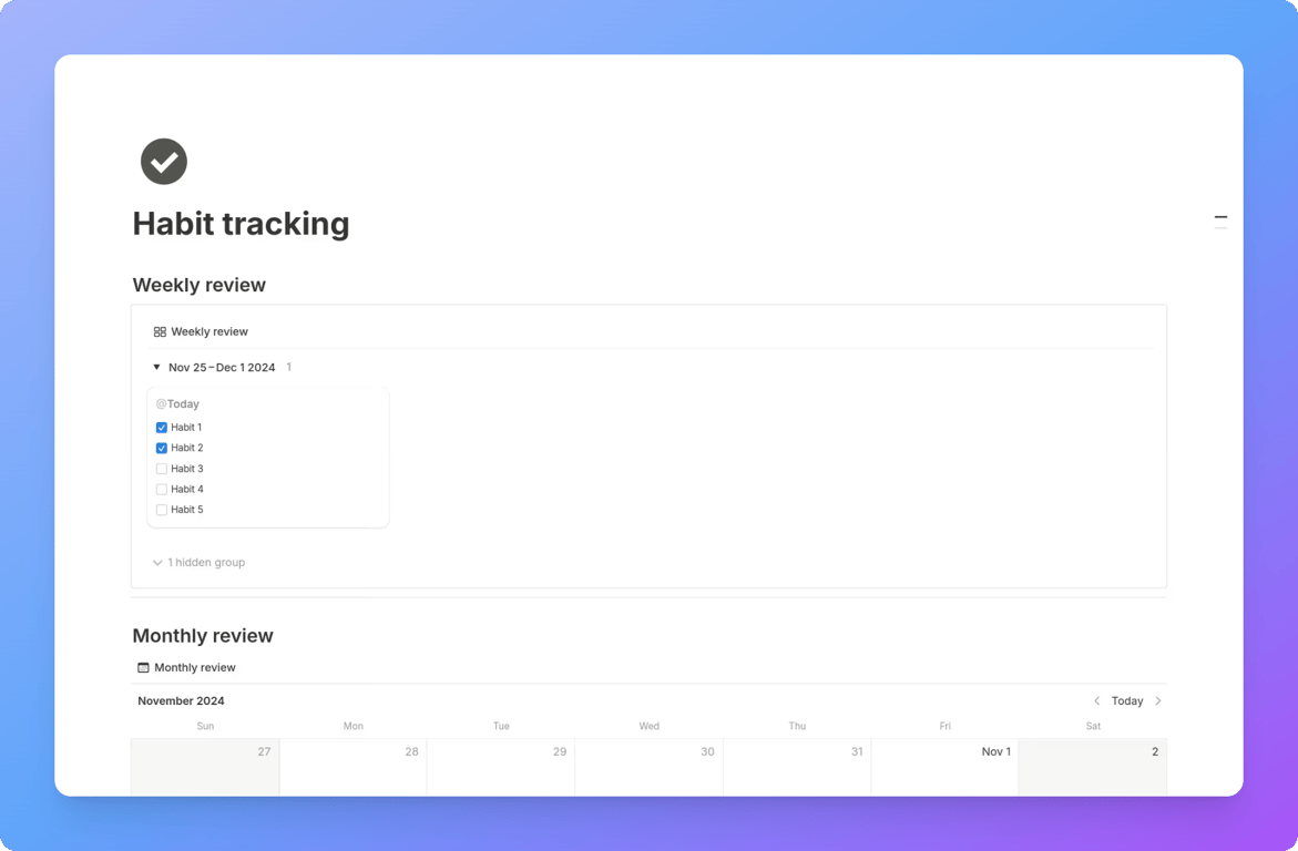 Simple habit tracker by Frank