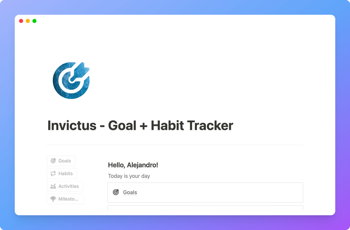 Invictus tracker by Notion Bros