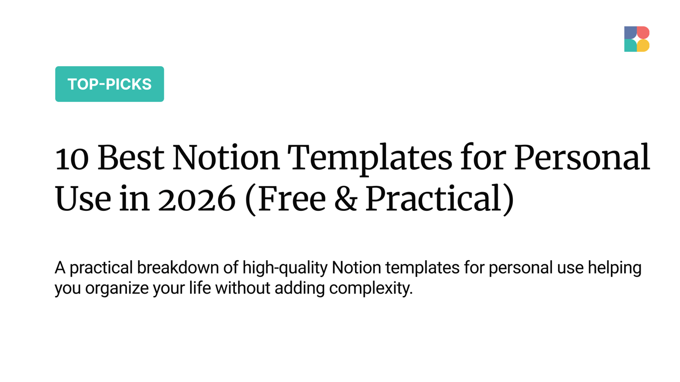 10 Best Notion Templates for Personal Use in 2026
