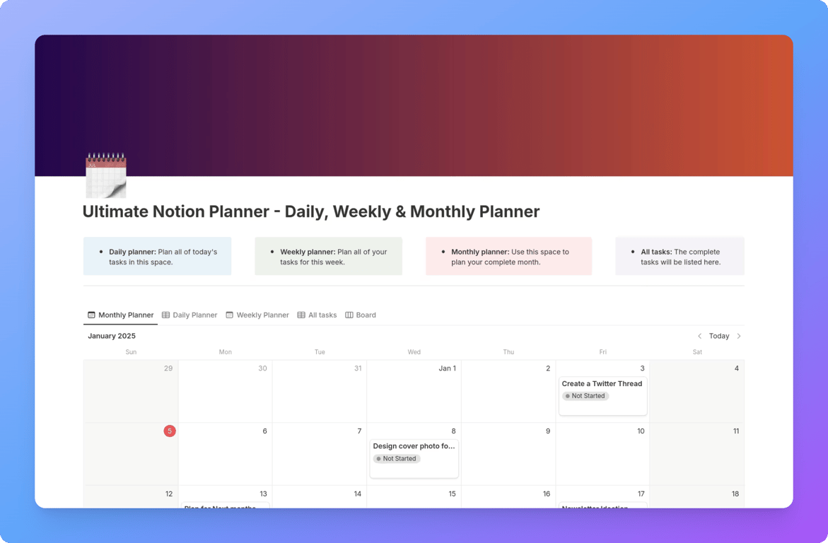 Daily planner by Jithin Rajiv