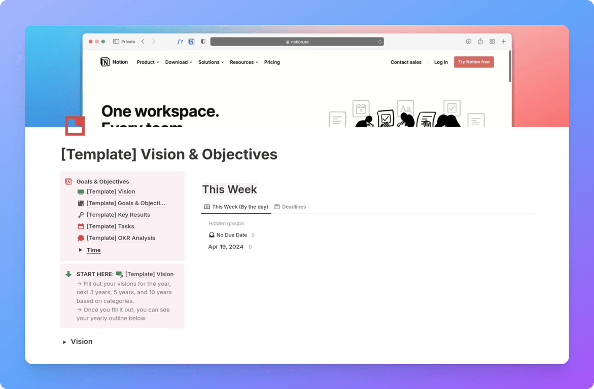 OKR planner by Uzair M