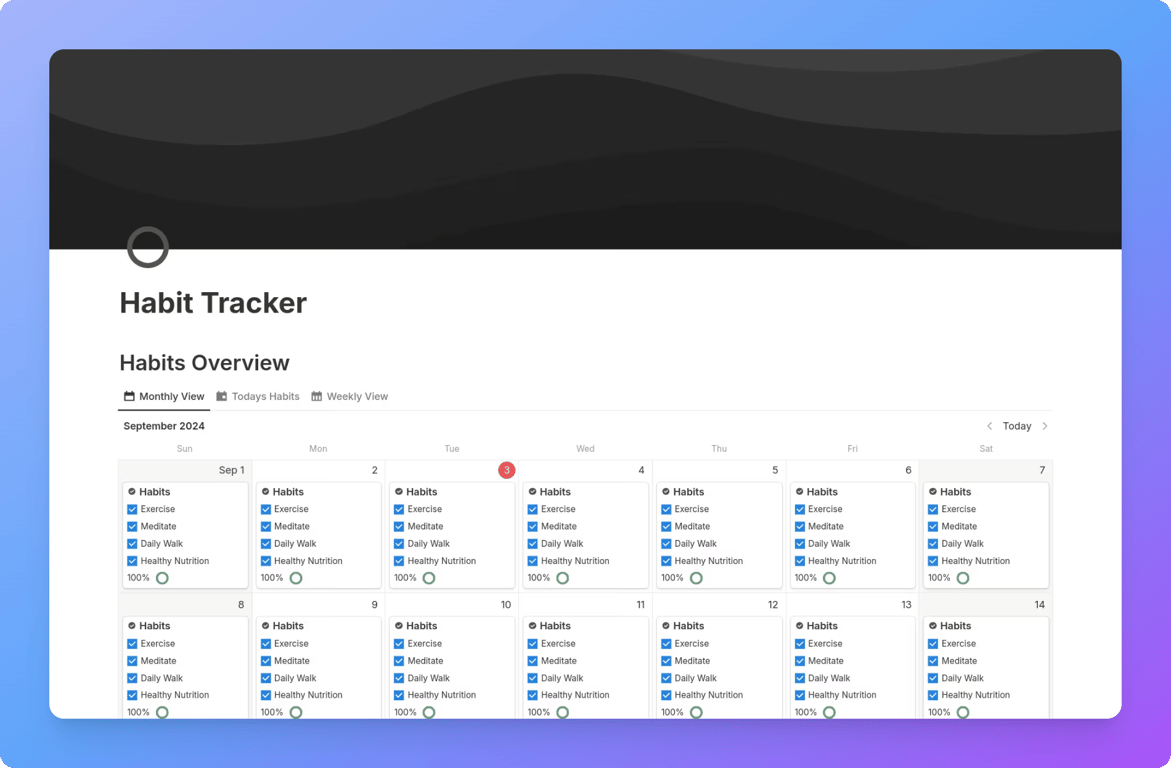 Habit tracker by Taskspaces