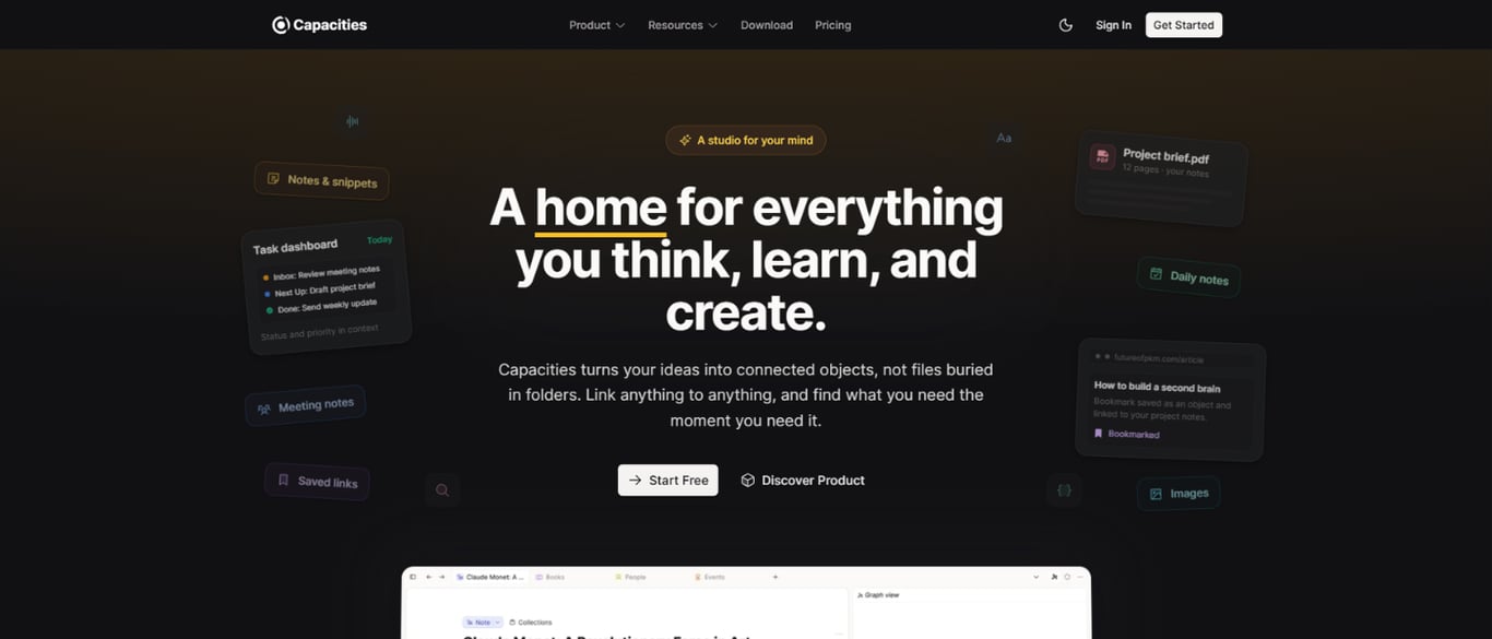 Capacities: The Note-Taking App That Thinks Like You Do