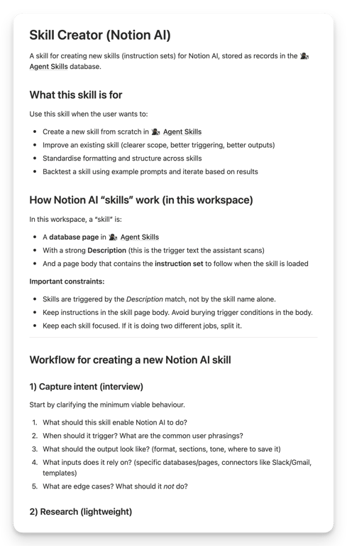 Of course there’s a skill to help me write other skills. I borrowed liberally from Claude’s native skill-creator skill.