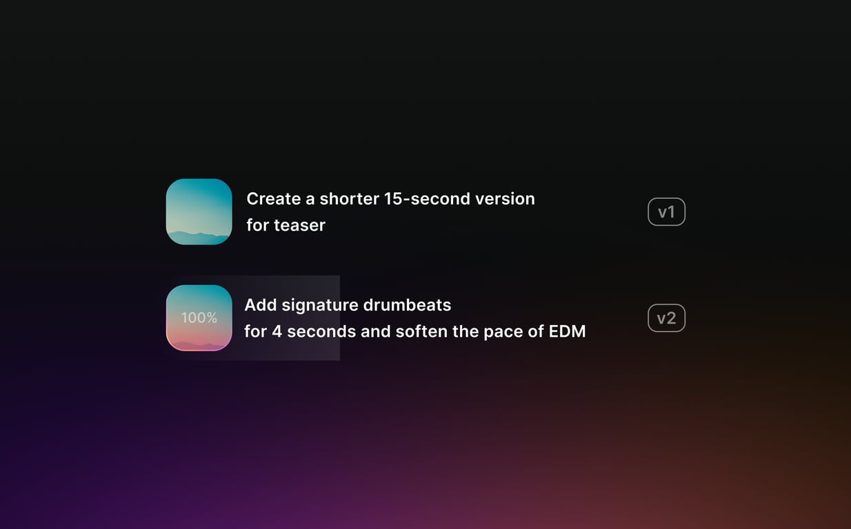 Generate parallel variations of the soundtrack