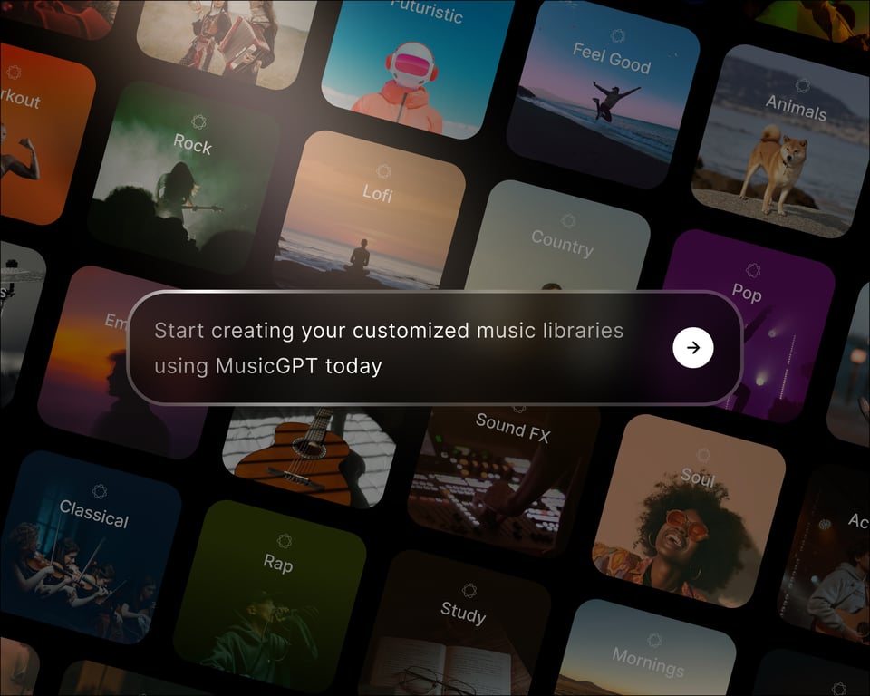 Start creating your customized music libraries using MusicGPT