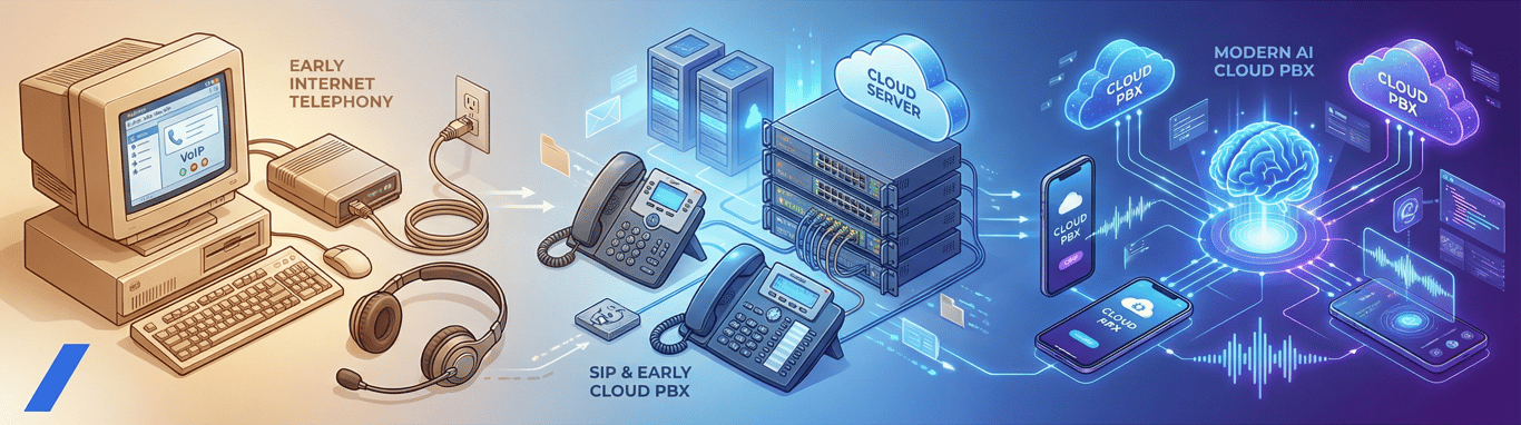The Evolution of VoIP and Cloud PBX: From Internet Phone to AI-Powered Communications