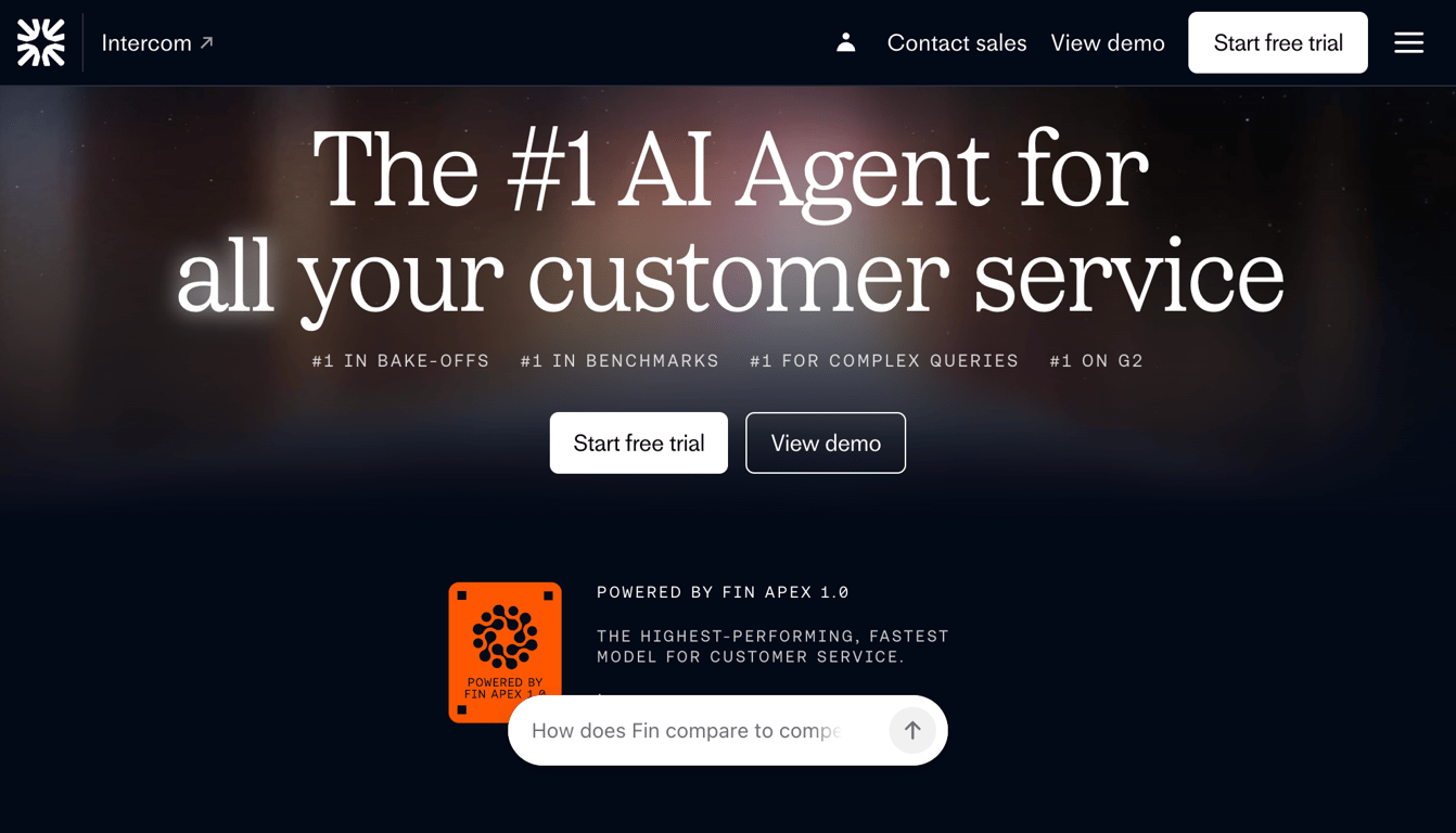 Intercom Fin AI support automation chatbot