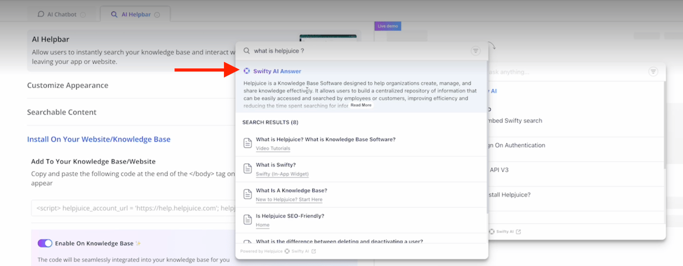 Swifty AI Helpbar