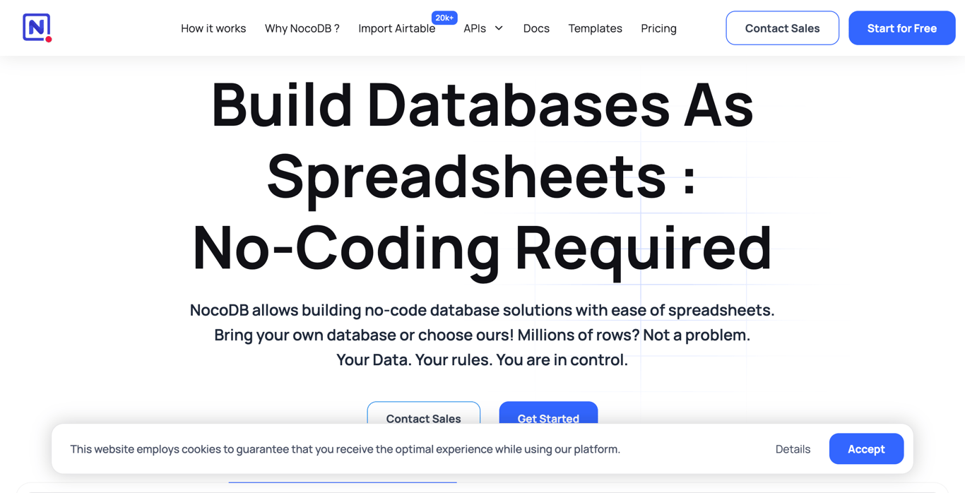NocoDB spreadsheet database