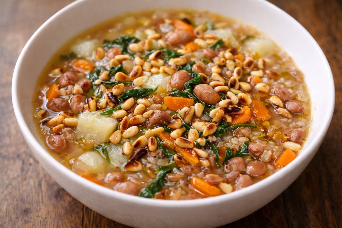 Rancho Gordo Cranberry Bean and Farro Soup (Light & Brothy Recipe)