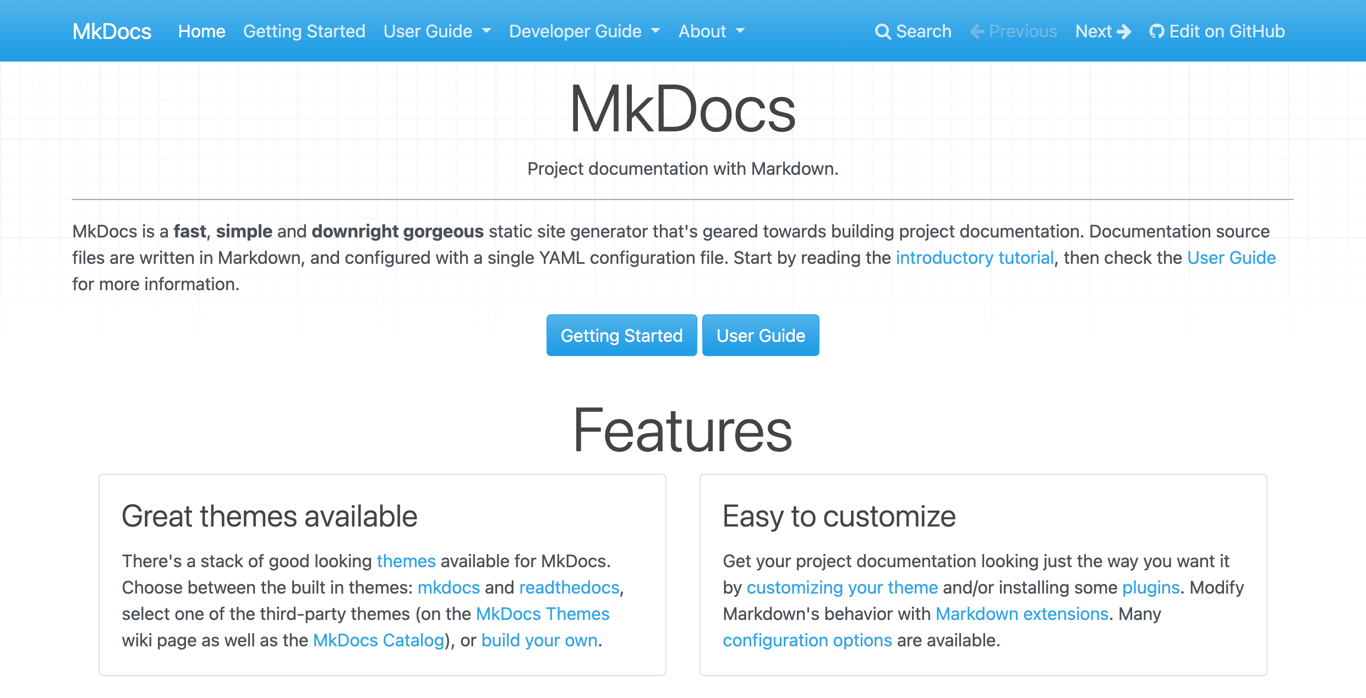 MkDocs Open-Source documentation