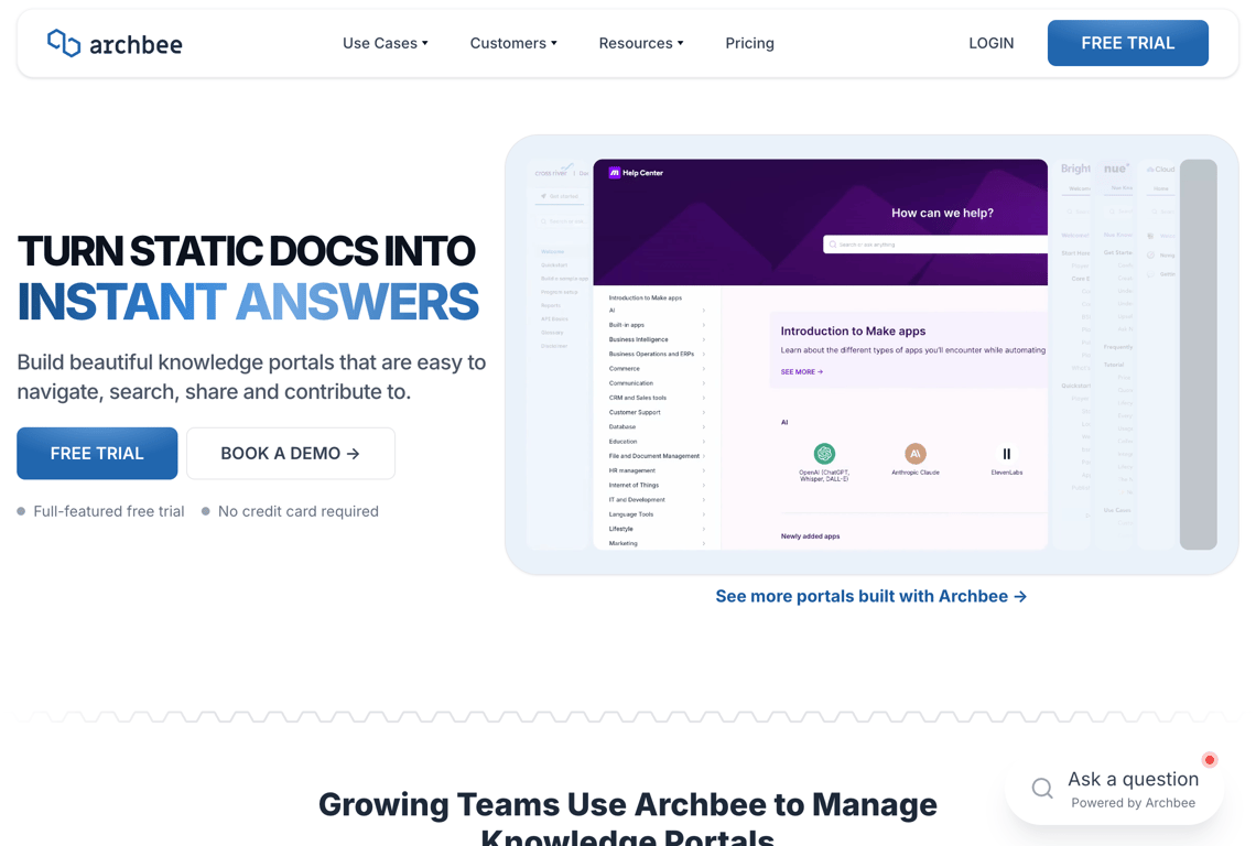 Archbee product docs workspace
