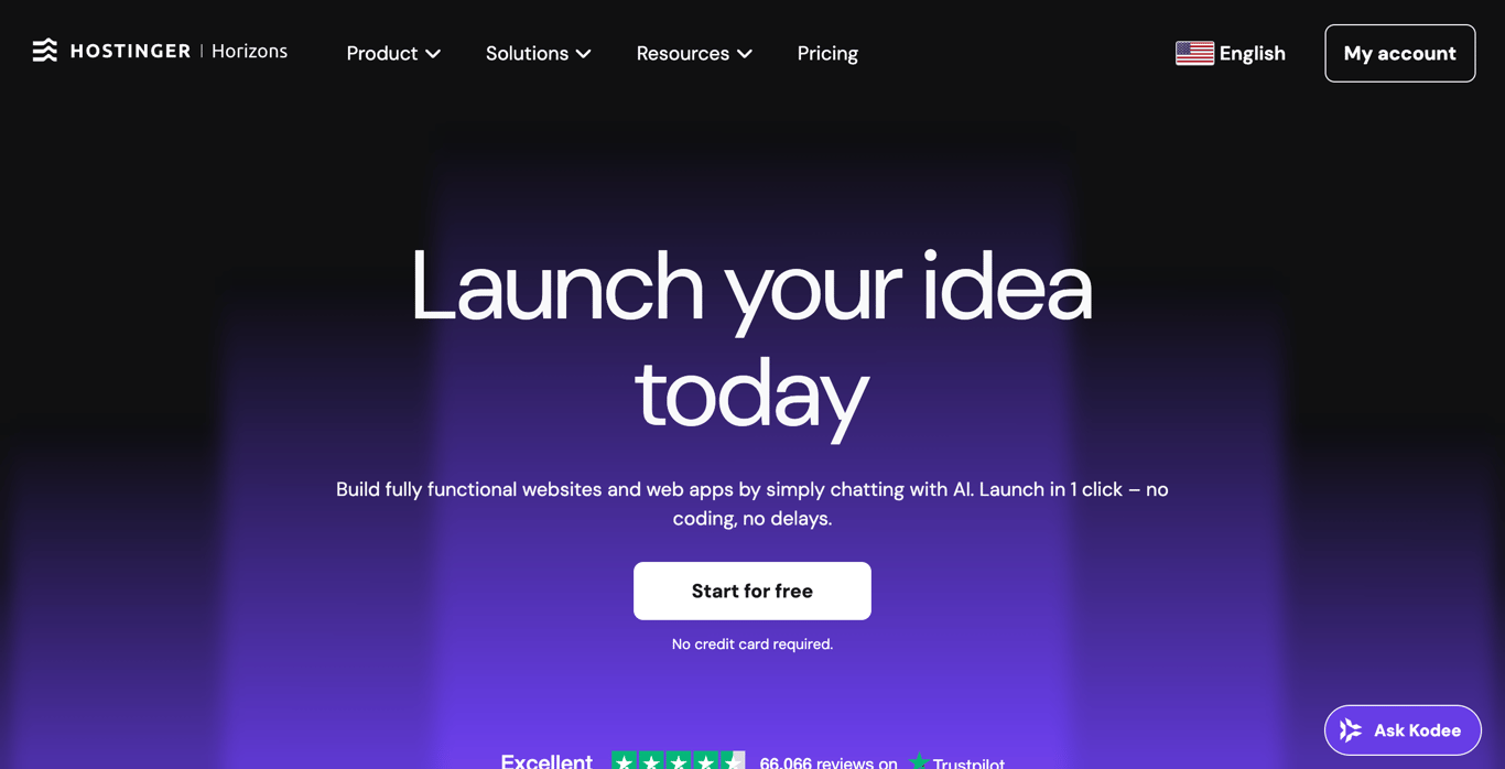 Hostinger Horizons - AI website builder hosting