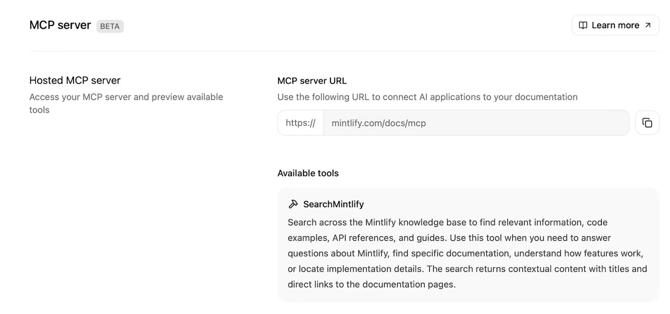 Mintlify MCP servers