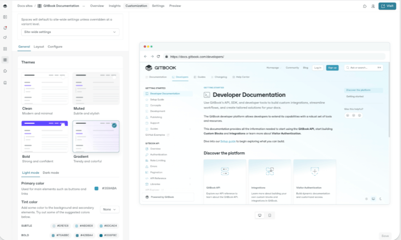 GitBook Theme Customization