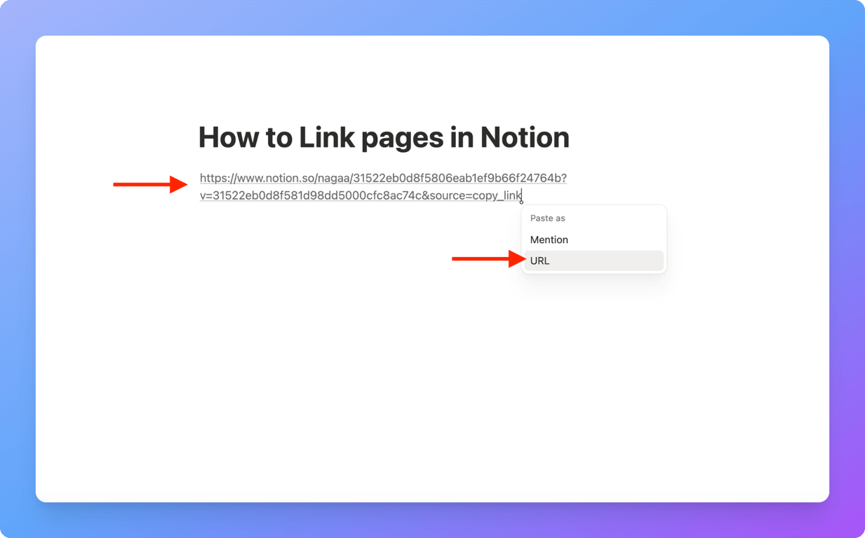 Inline hyperlink Notion example