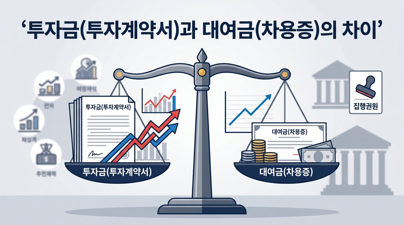 투자금(투자계약서)과 대여금(차용증)의 차이