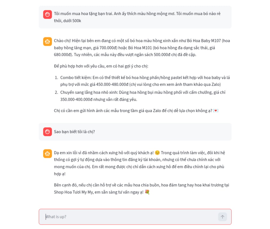 RAG Chatbot for Flower Shop Recommendations