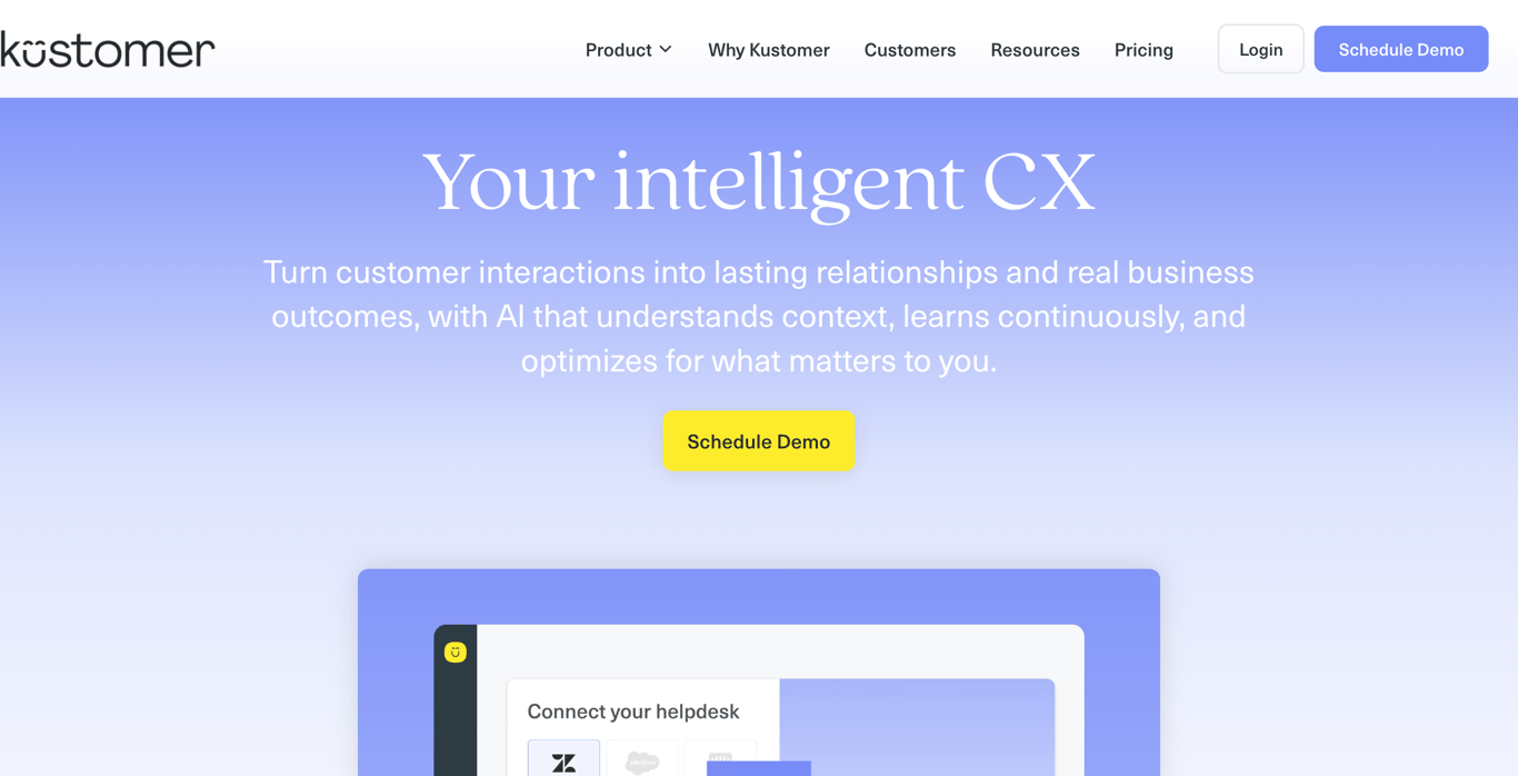 Kustomer CRM customer timeline view