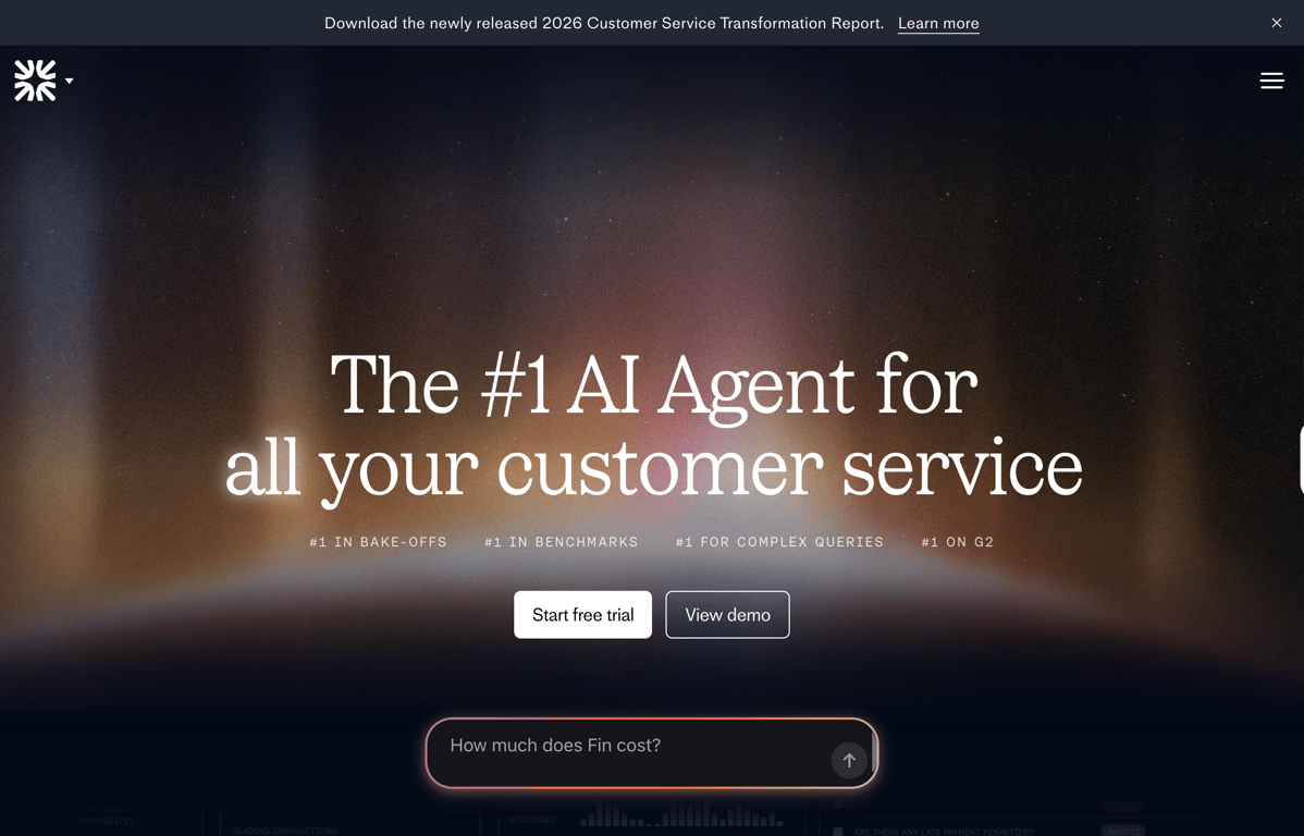 Intercom Fin AI agent chat