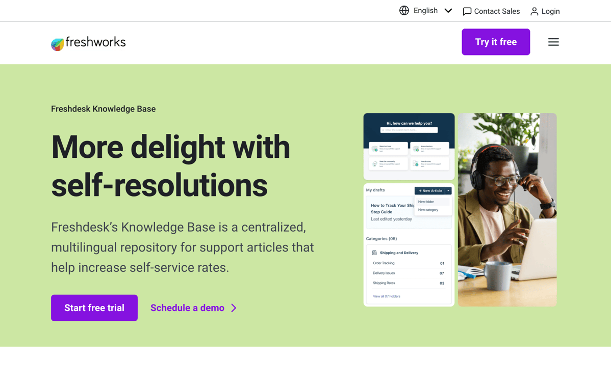 Freshdesk knowledge base AI features