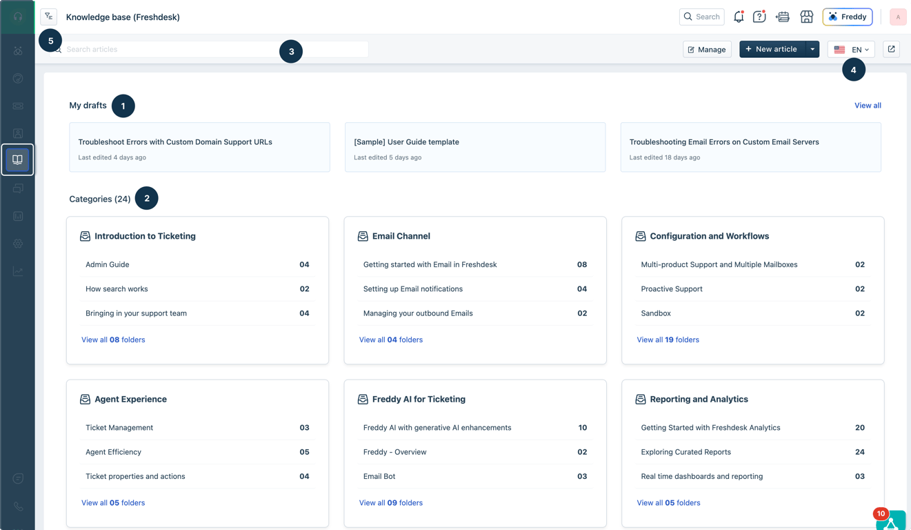 Freshdesk self-service customer portal