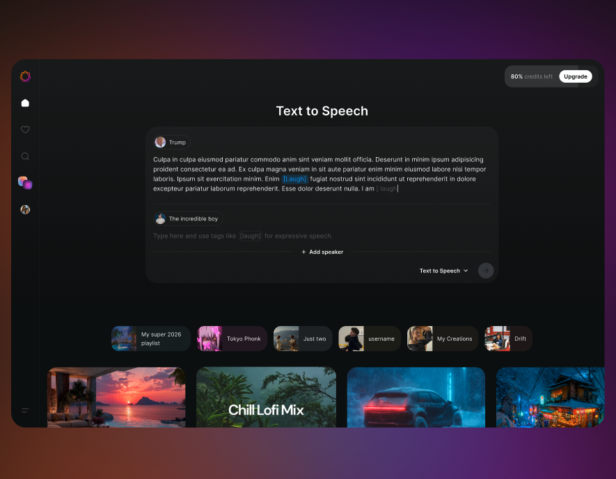 Text-to-Speech Tool to generate AI voiceovers