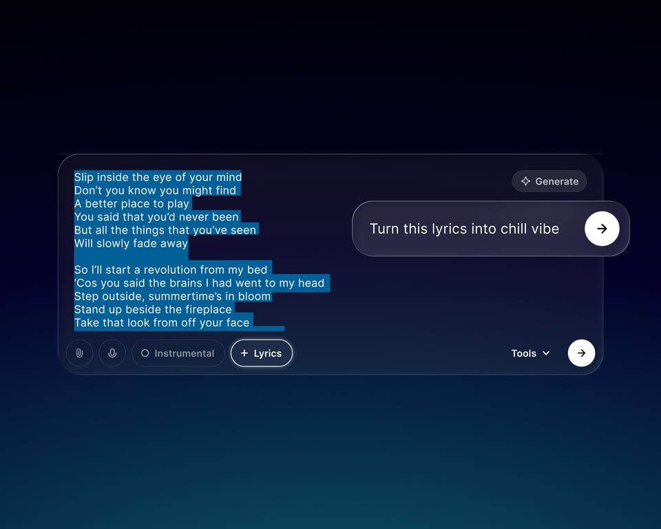 Convert lyrics to song with MusicGPT