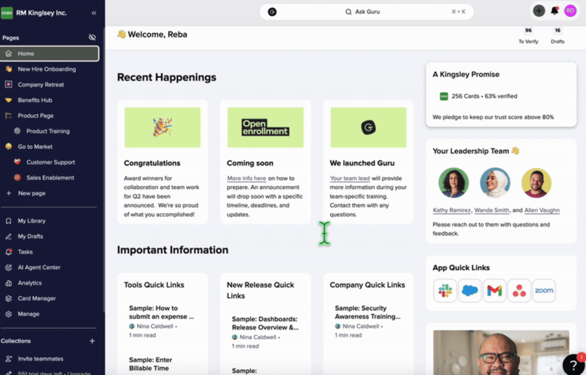 Guru AI verified knowledge card builder