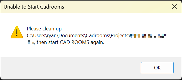 Example of the "Please clean up" message