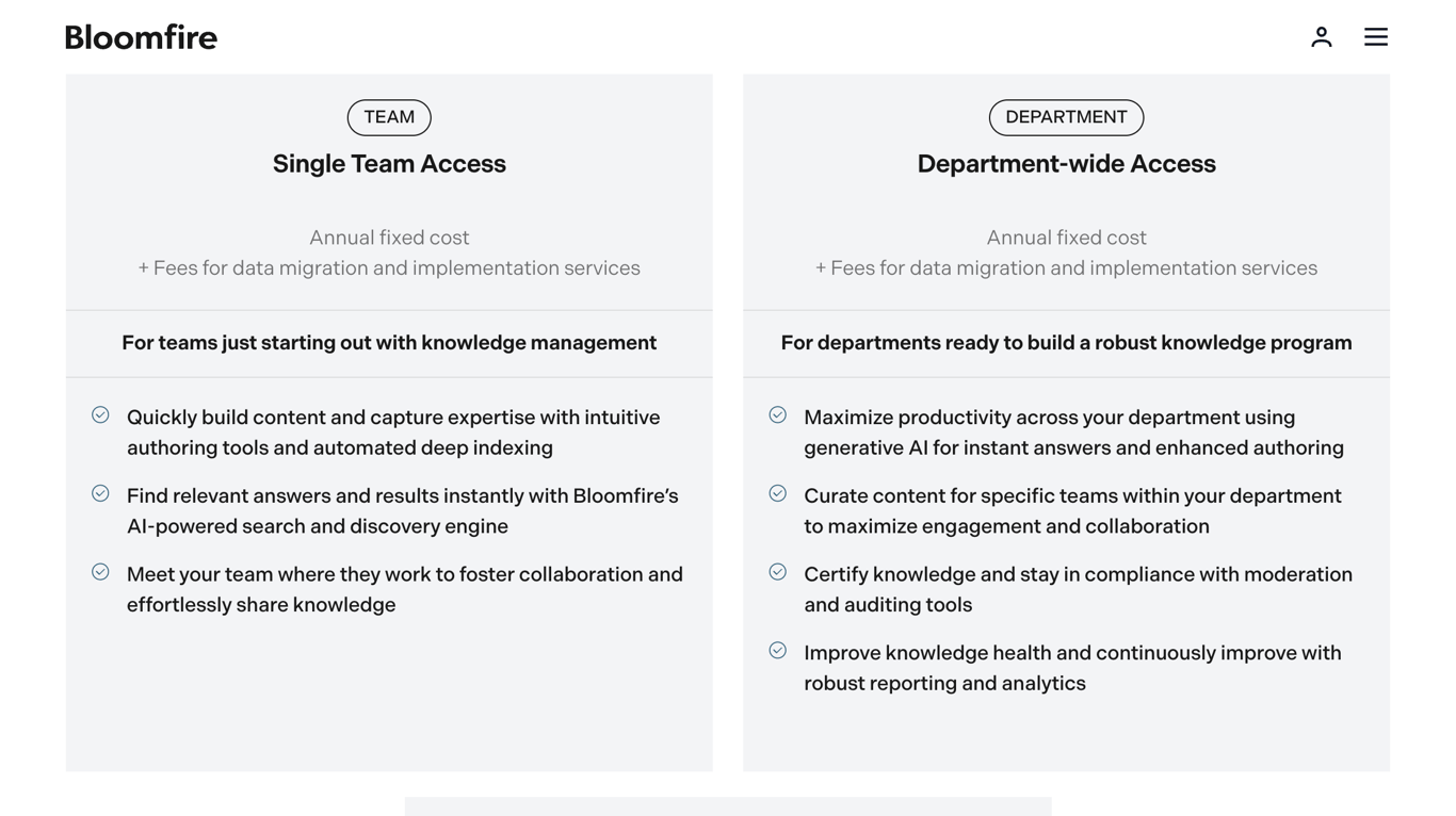 Bloomfire Pricing Plans